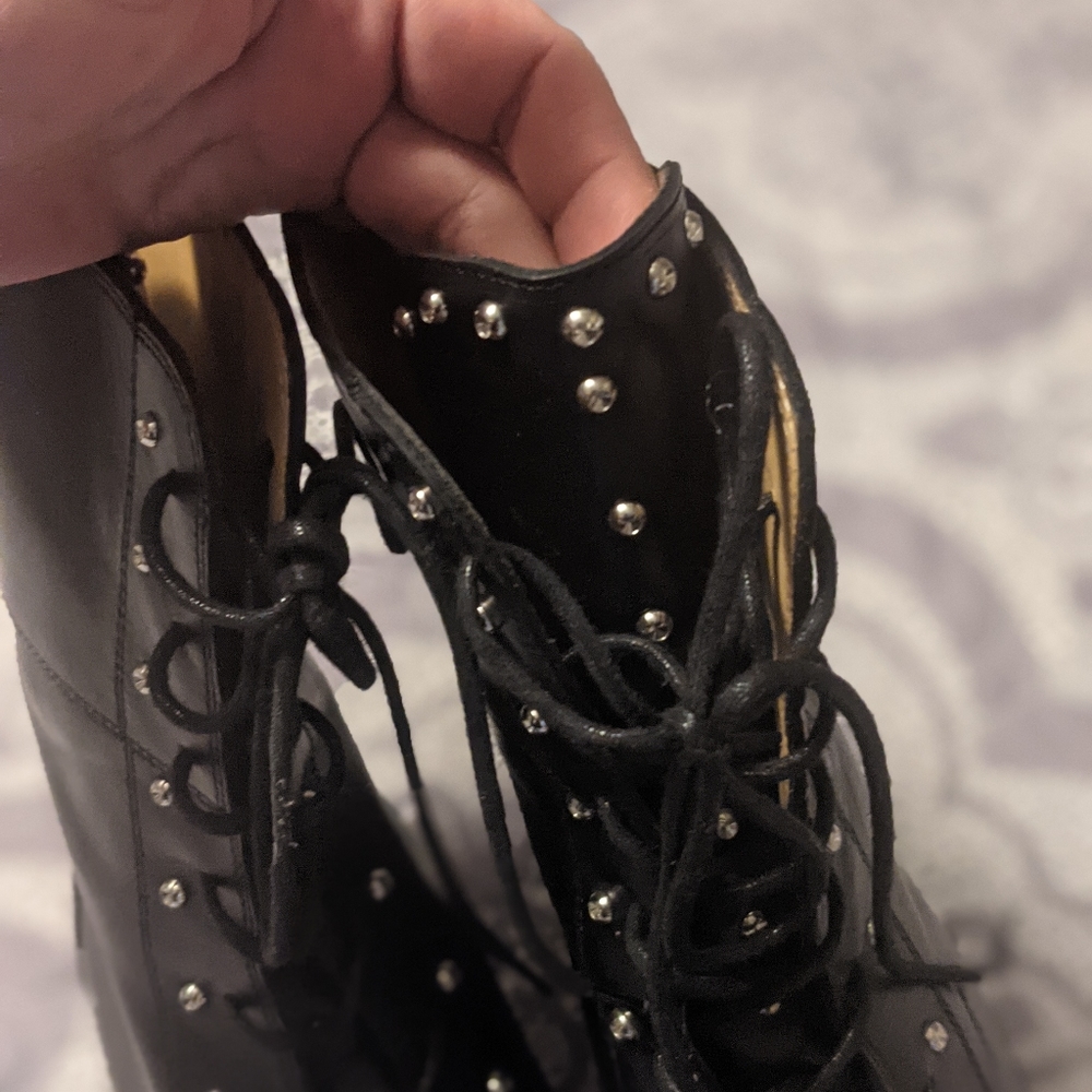 IRO like new, military studded lux leather boots - Picture 6 of 11